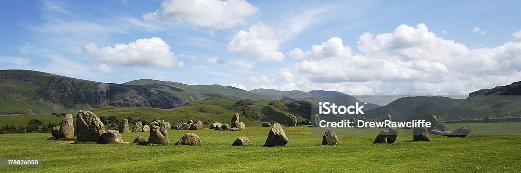 Castle Rigg Castle Rigg Stone Circle Agricultural Field Stock Photo
