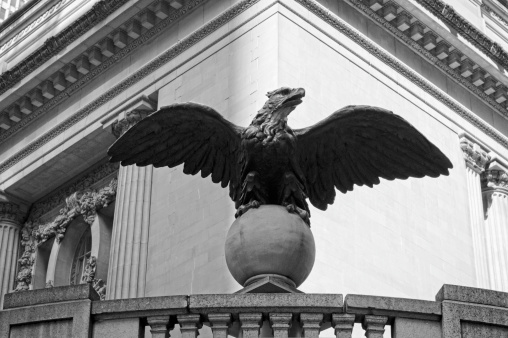 The eagle statue on The Grand Central Terminal building in New York City.