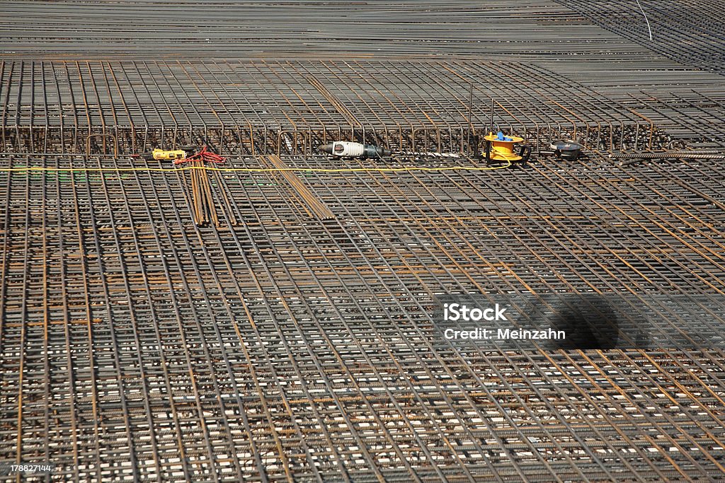 Armoring at the building site Armoring at the building site to stabilize the fundament made of iron Basement Stock Photo