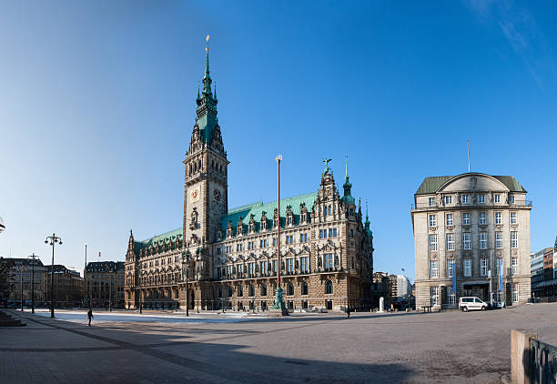 Hamburg town square stock photo