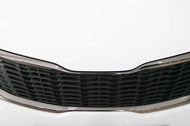 istock front radiator of white car 178827702