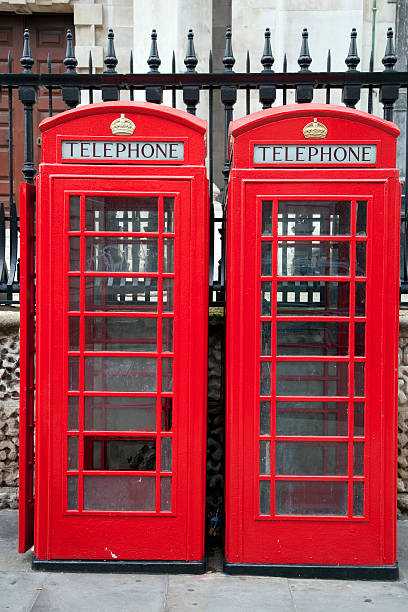 istock Two Traditional Red Telephone Boxes, London 178828082