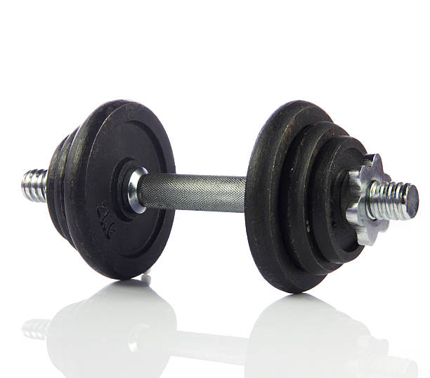 istock Black dumbbell isolated on a white background. 178828500