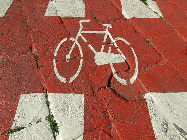 istock Bike lane sign 178828660