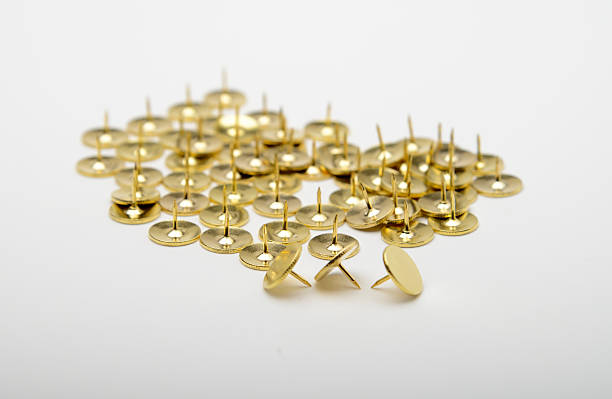 istock Golden metal Push Pin 178830278