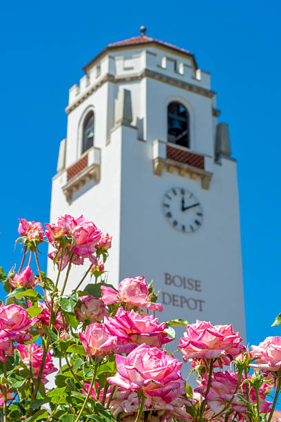 istock Boise Idaho Train Depot with blooming roses 178830370