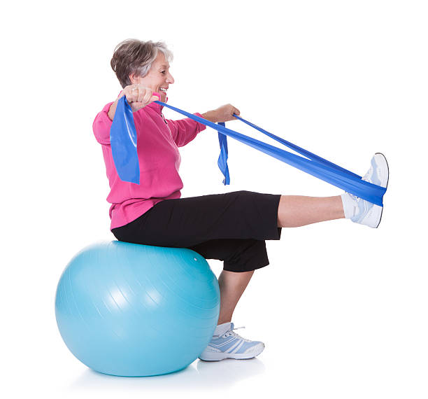 istock Senior Woman Stretching Exercising Equipment 178831505