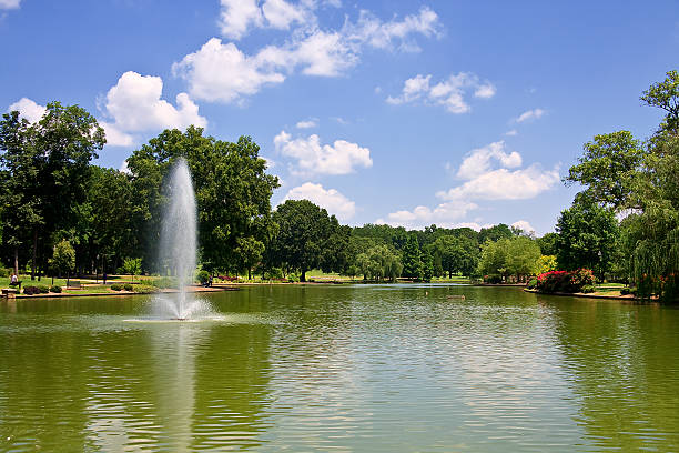 Freedom Park Lake in Charlotte, NC stock photo