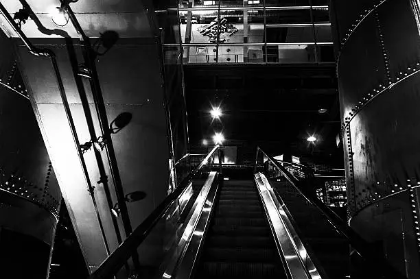 Photo of Escalator in the Powerplant, Baltimore, Maryland.