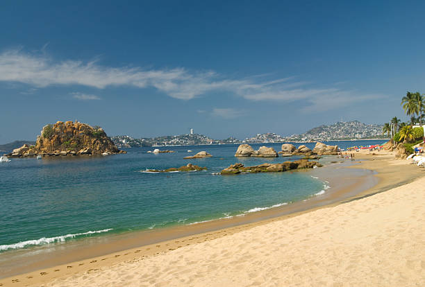Beautiful Nosa Señora de A Lanzada beach view , SanXenxo, Rías Baixas, Pontevedra province, Galicia, Spain.