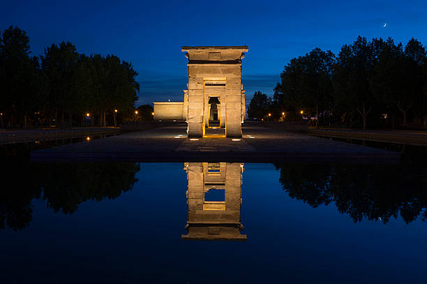 istock Illuminated templo de Debod and reflection at night in Madrid 178833515