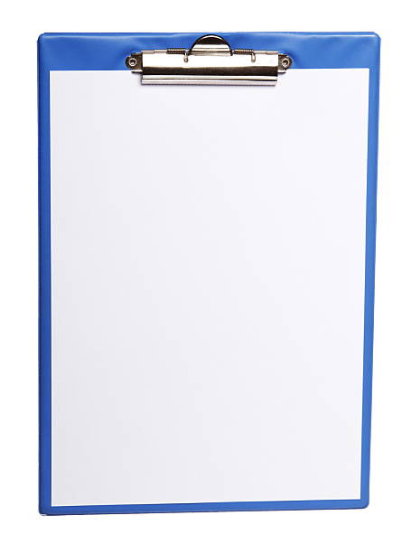 istock Blue clipboard with blank paper isolated on white 178834807