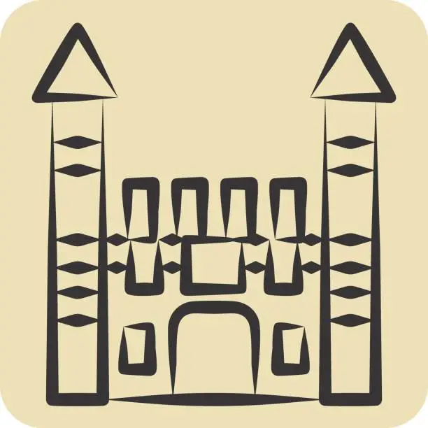 Vector illustration of Icon Toplapi Palace. related to Turkey symbol. hand drawn style. simple design editable. simple illustration