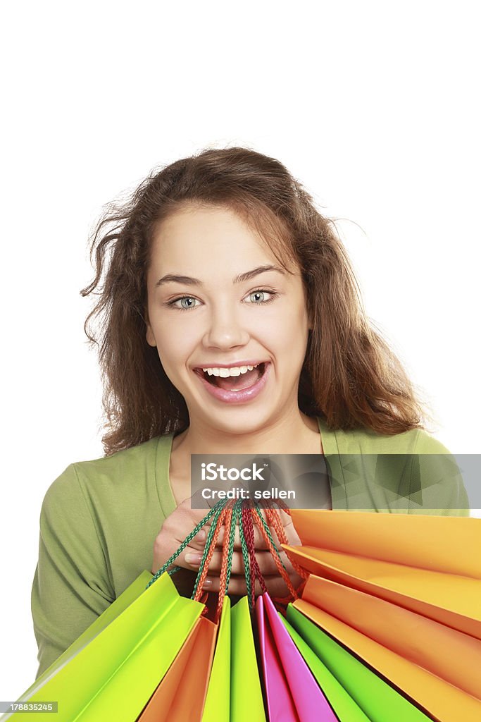 Jovem Menina segurando o saco de compras - Royalty-free Adulto Foto de stock