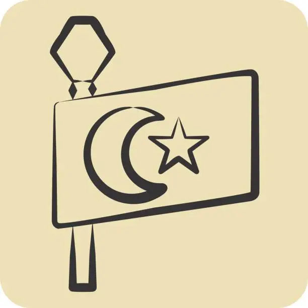 Vector illustration of Icon Turkey Flag. related to Turkey symbol. hand drawn style. simple design editable. simple illustration