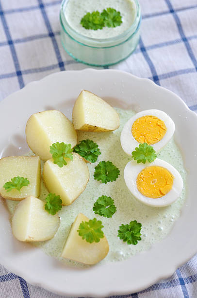 istock Green Sauce with egg and boiled new potatoes 178836508