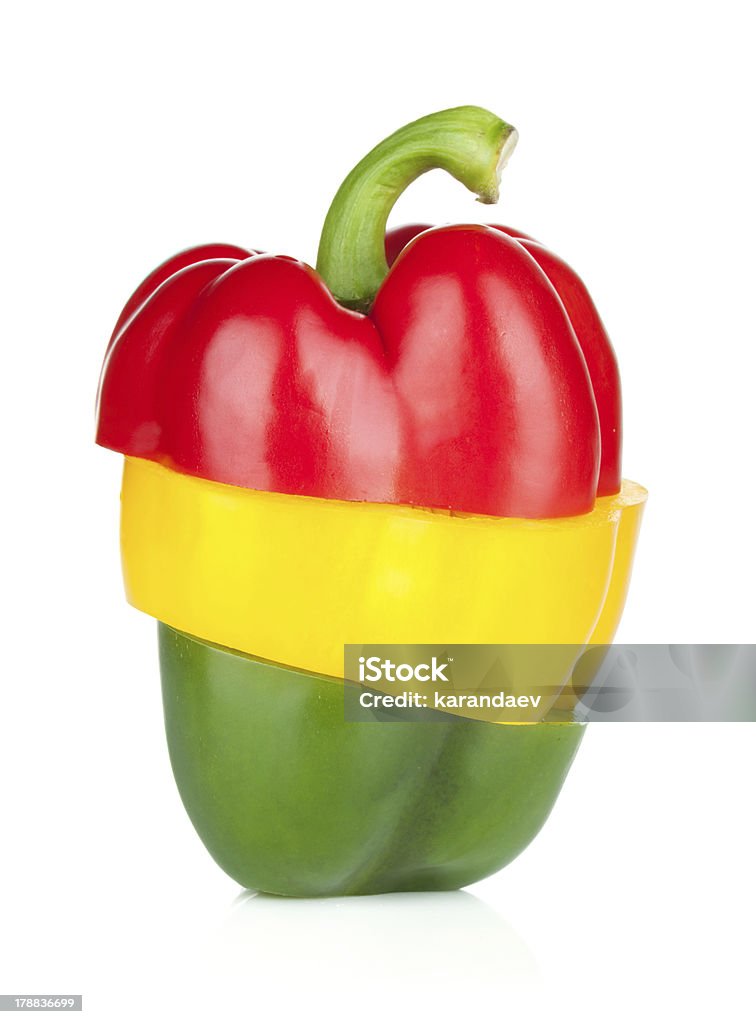 Sliced bell pepper Colorful sliced bell pepper. Isolated on white background Bell Pepper Stock Photo