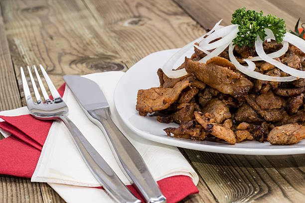 istock Kebab meat with Onions on a plate 178836967