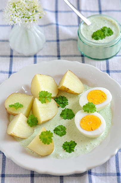 istock Green Sauce with egg and boiled new potatoes 178837611