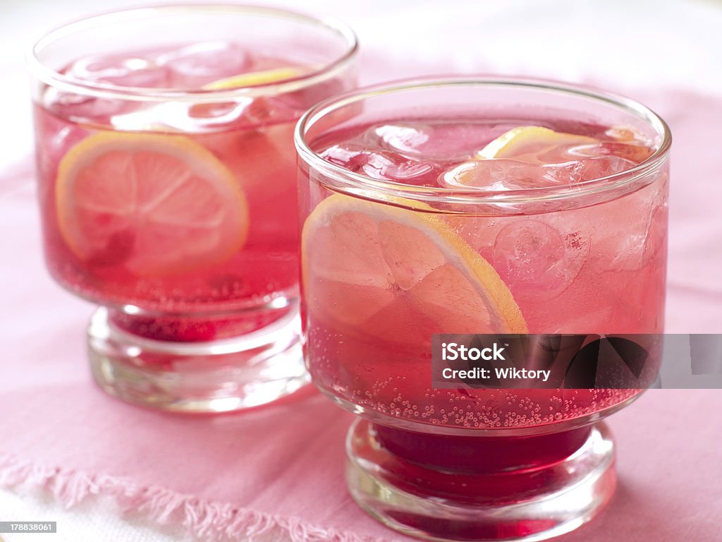 drink Cold fresh lemonade drink close up, selective focus Lemon Soda Stock Photo