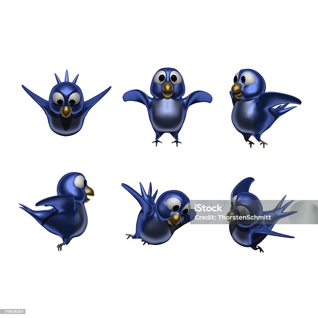 Azul voar pássaros diferentes ângulos - Royalty-free Mensagens online Foto de stock