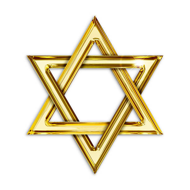 golden hexagram - israel judaism israeli flag flag stock-fotos und bilder