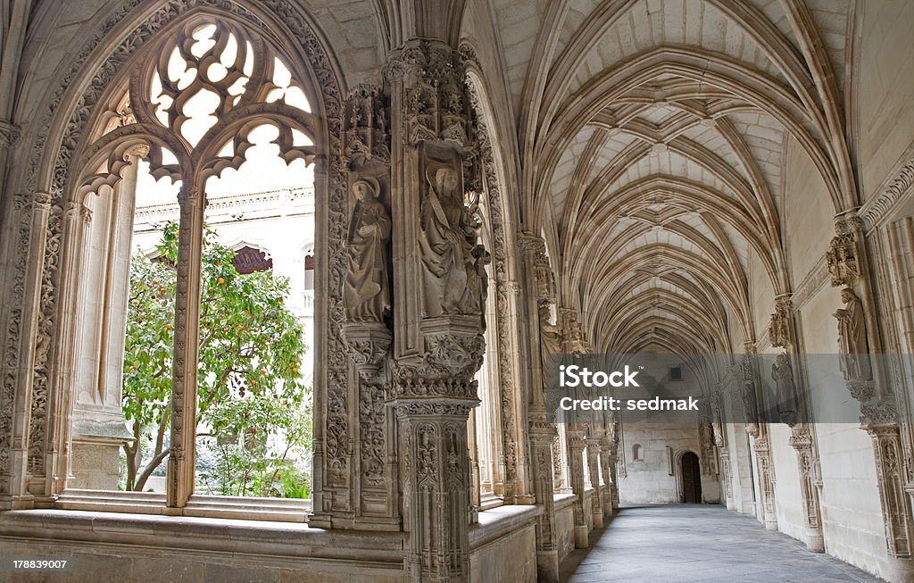 Toledo - atrium in Monastery Saint John of the Kings Toledo - Gothic atrium of Monasterio San Juan de los Reyes or  Monastery of Saint John of the Kings on March 8, 2013 in Toledo, Spain. Toledo - Spain Stock Photo