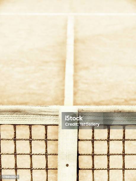 Tennis Court With Line And Net Stock Photo - Download Image Now - Backgrounds, Close-up, Closed