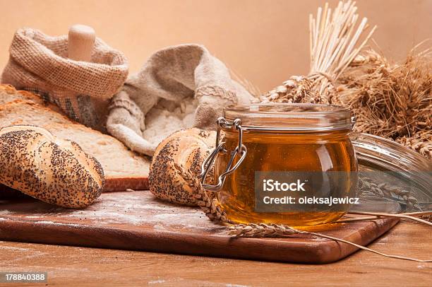 Baking Theme Table With Bread Stock Photo - Download Image Now - Bread, Brown, Cereal Plant