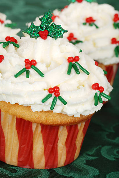 istock closeup of christmas holly cupcake 178841196