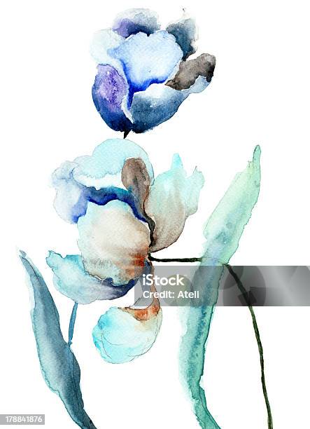 Watercolor Painting Of Spring Tulips On A White Background Stock Illustration - Download Image Now
