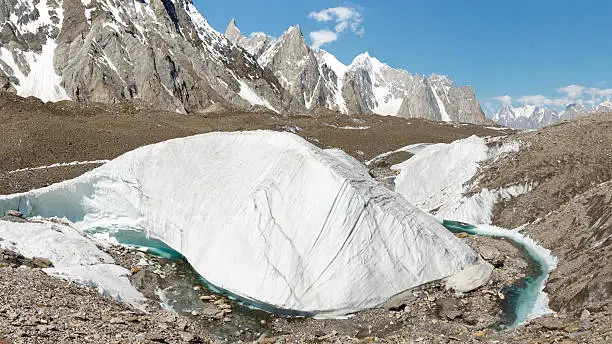Huge ice formation at the mighty Baltoro Glacier, Karakorum Range, Pakistan