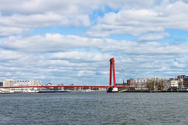 istock Red suspension bridge over  Maas in Rotterdam. Netherlands 178843371
