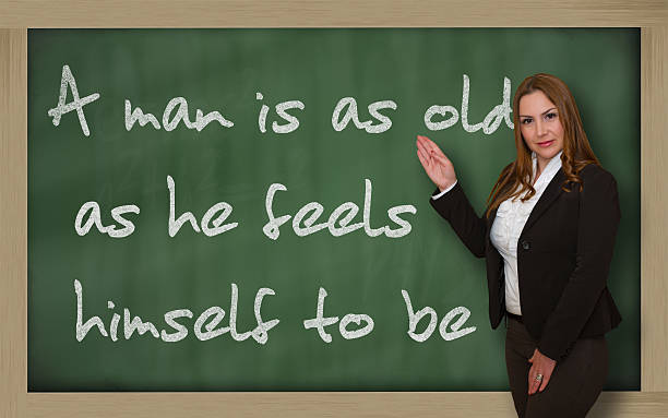 istock Teacher showing A man is old as he feels himself 178843746