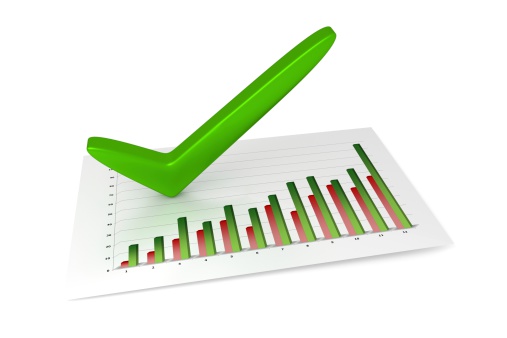 Chart - 12 Months - Success (3D, isolated, white background)