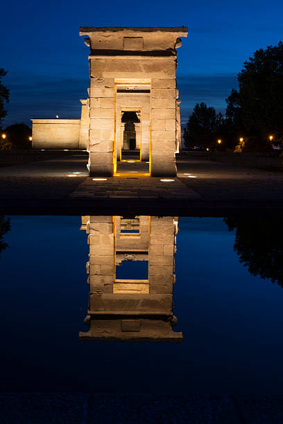istock Illuminated templo de Debod and reflection at night in Madrid 178844704