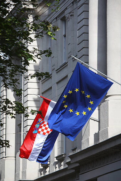 istock EU & Croatian flags on Zagreb streets 178845253