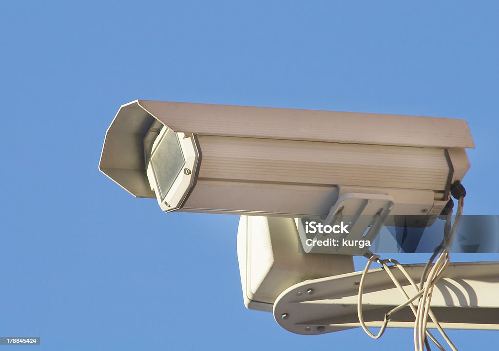 Close-up of a security digital cctv camera Blue Stock Photo