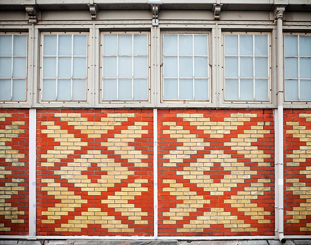 istock Background texture of an old European brick wall with windows 178846484