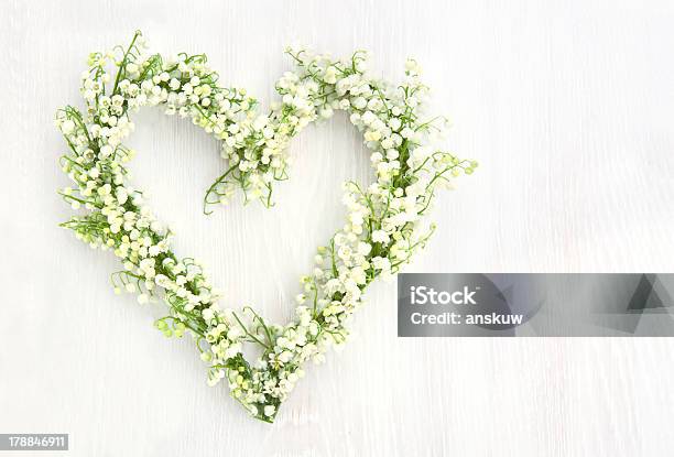 Lily Of The Valley Flower Wreath Stock Photo - Download Image Now - Heart Shape, Wreath, Lily-of-the-valley