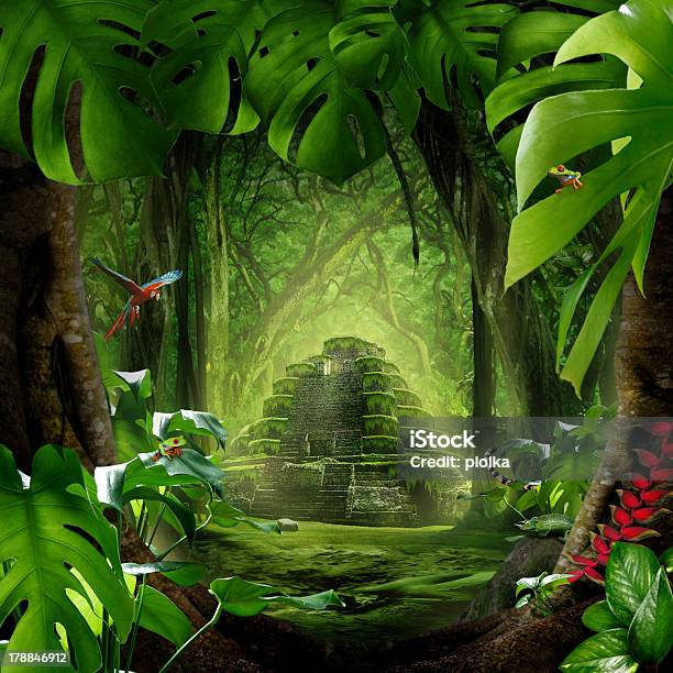 Landscape Of A Temple Hiding In The Jungle With Wildlife Stock Photo - Download Image Now