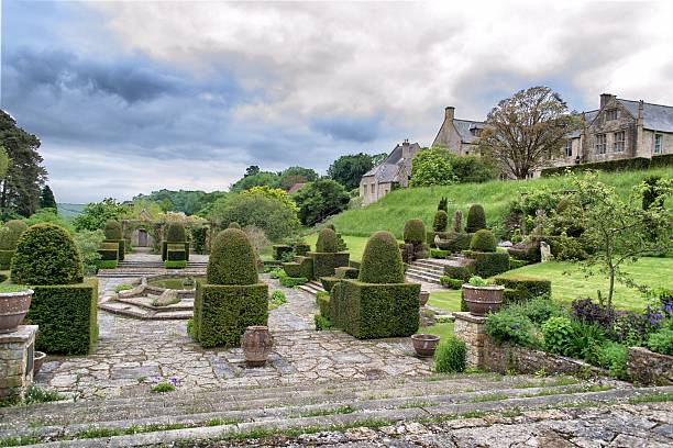 istock Formal garden with a 15th century manor house 178848336