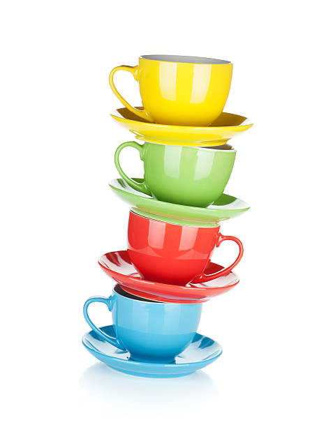 istock Set of colorful cups 178848544