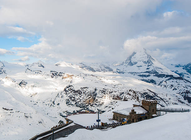 istock Matterhorn view with station cloud and blue sky 178848804