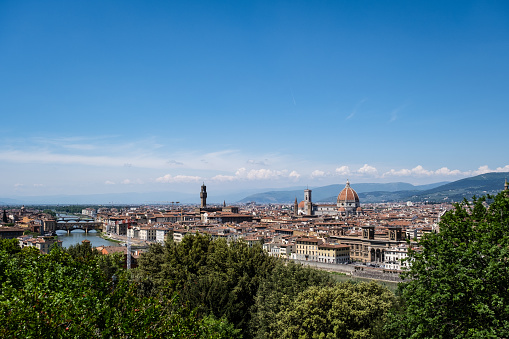 View of Florence from Piazzale Michelangelo (Michelangelo Square) taken in May of 2023.