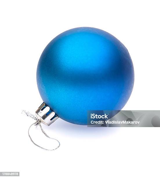 Palla Di Natale Blu - Fotografie stock e altre immagini di Arredamento - Arredamento, Blu, Brillante