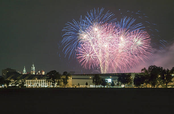 istock Poland, Krakow Skyline, Wawel Castle, Fireworks 178849009
