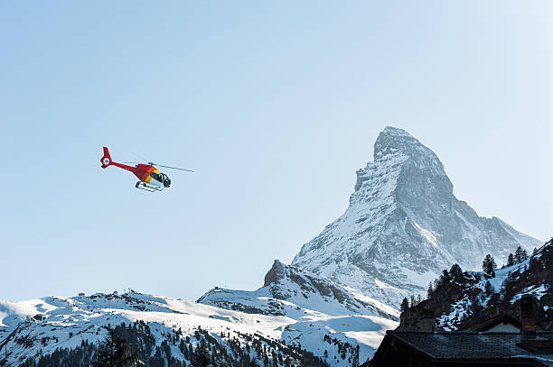 istock Matterhorn View With Red Helipad 178850026