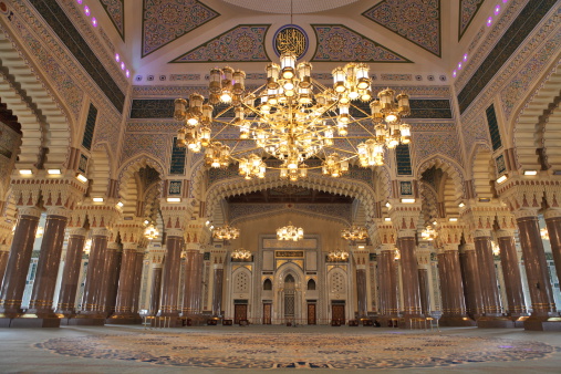 Al Saleh Mosque interior, Sanaa, Yemen