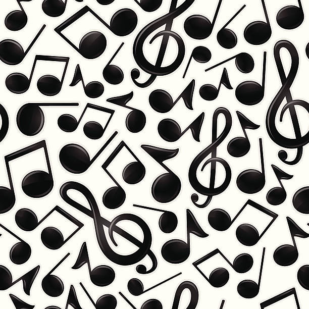 бесшовные музыкальные ноты - sheet music music musical note pattern stock illustrations